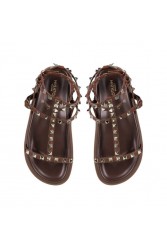 MIGATO Brown Footbed Sandal with Studs