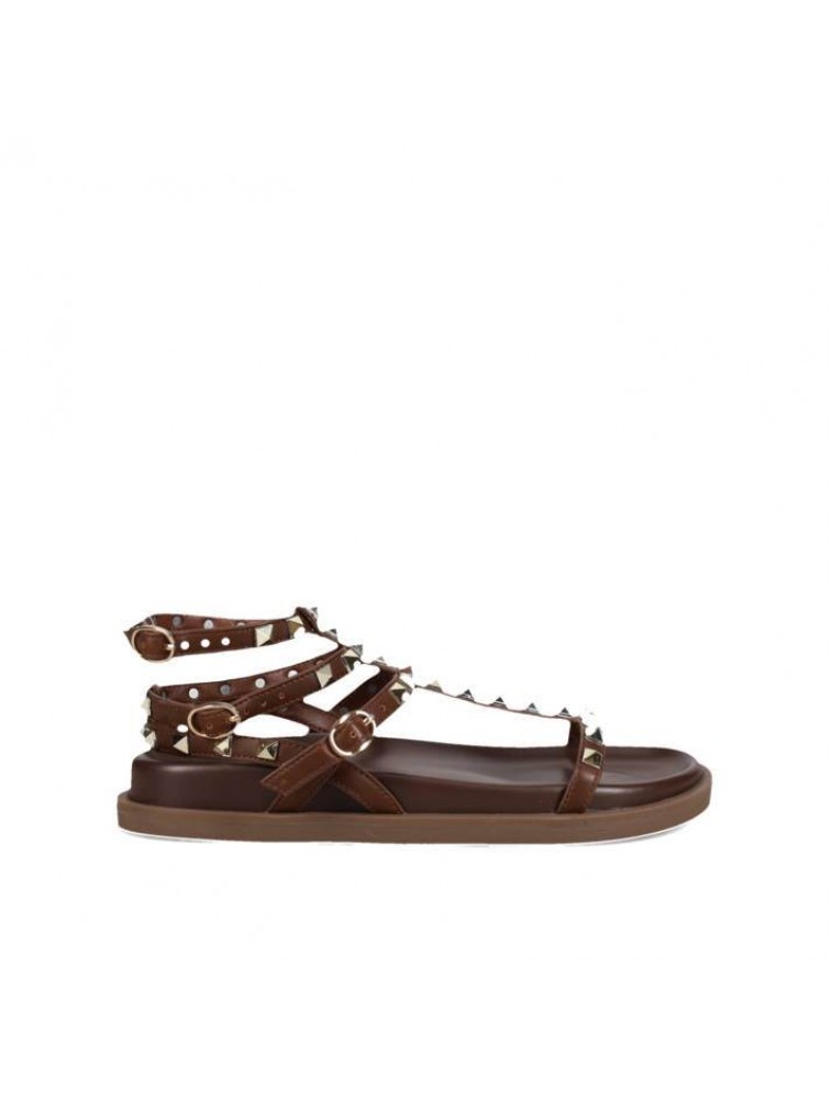 MIGATO Brown Footbed Sandal with Studs