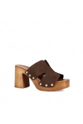 MIGATO Καφέ Δερμάτινα Mules