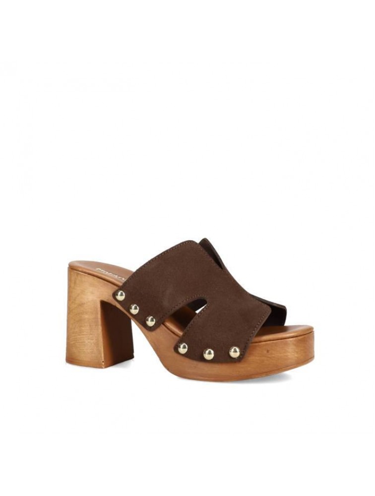 MIGATO Καφέ Δερμάτινα Mules