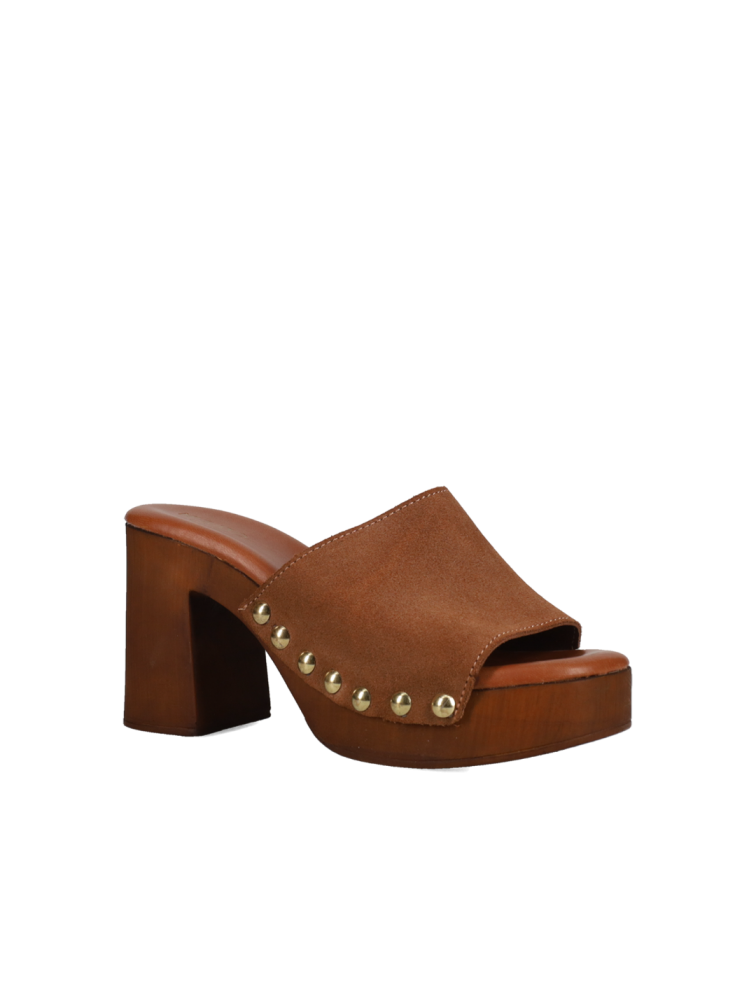 MIGATO Καφέ Δερμάτινα Mules