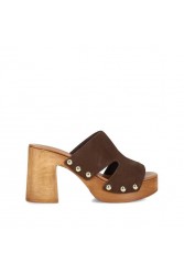 MIGATO Καφέ Δερμάτινα Mules