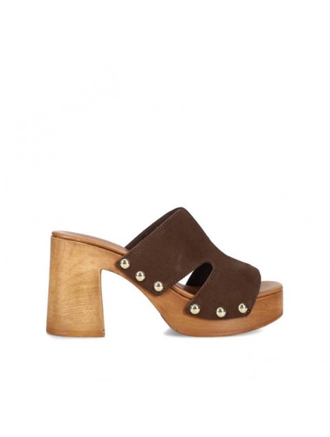 MIGATO Καφέ Δερμάτινα Mules