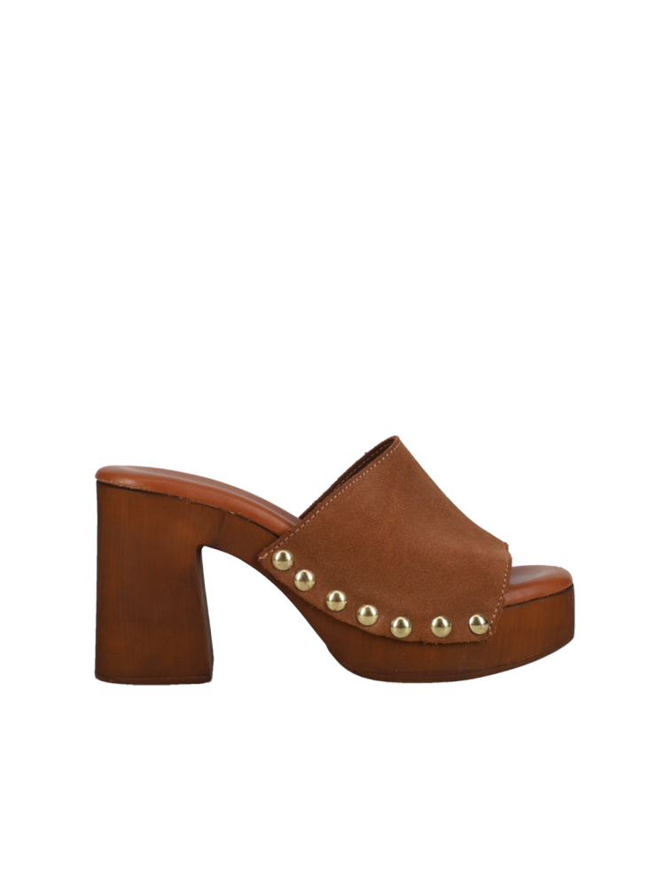 MIGATO Καφέ Δερμάτινα Mules