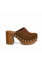 MIGATO Καφέ Δερμάτινα Mules Clogs
