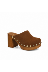 MIGATO Καφέ Δερμάτινα Mules Clogs