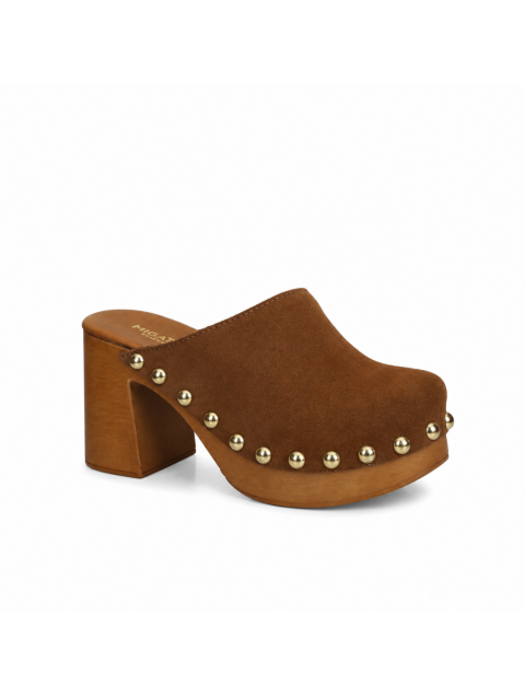 MIGATO Καφέ Δερμάτινα Mules Clogs