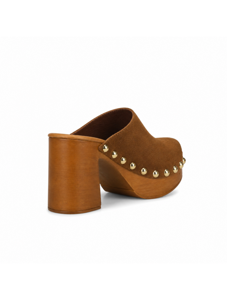 MIGATO Καφέ Δερμάτινα Mules Clogs