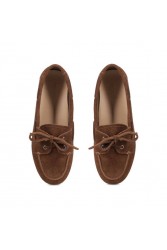 MIGATO Καφέ Δερμάτινα Δετά Loafers