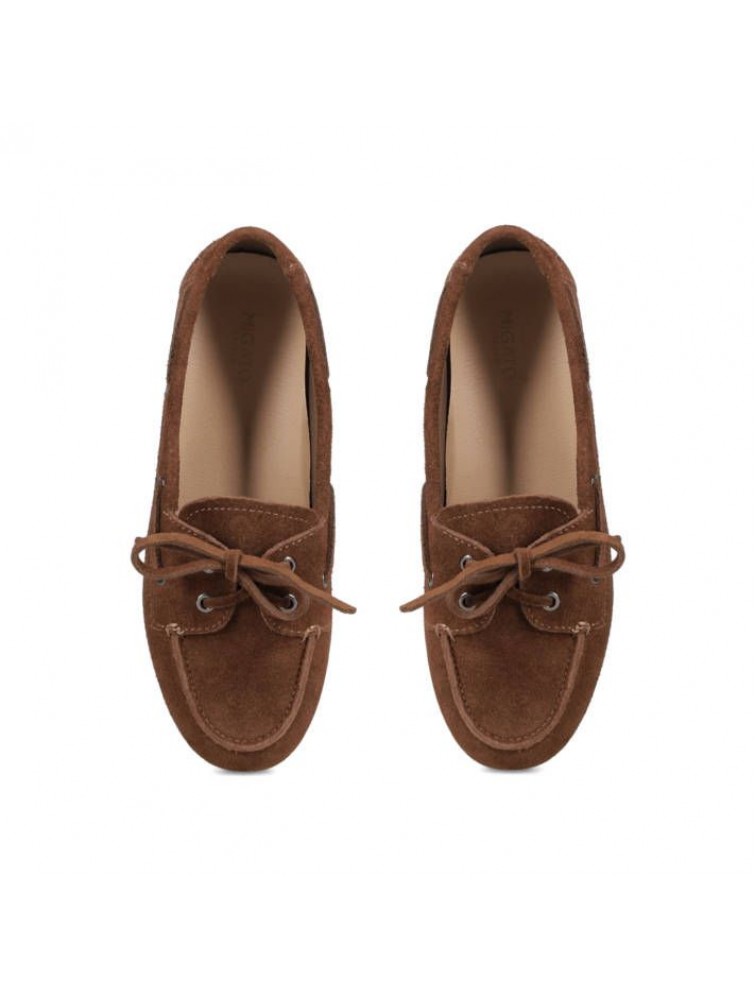 MIGATO Καφέ Δερμάτινα Δετά Loafers