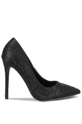 MIGATO Μαύρη γυναικεία γόβα με στρας