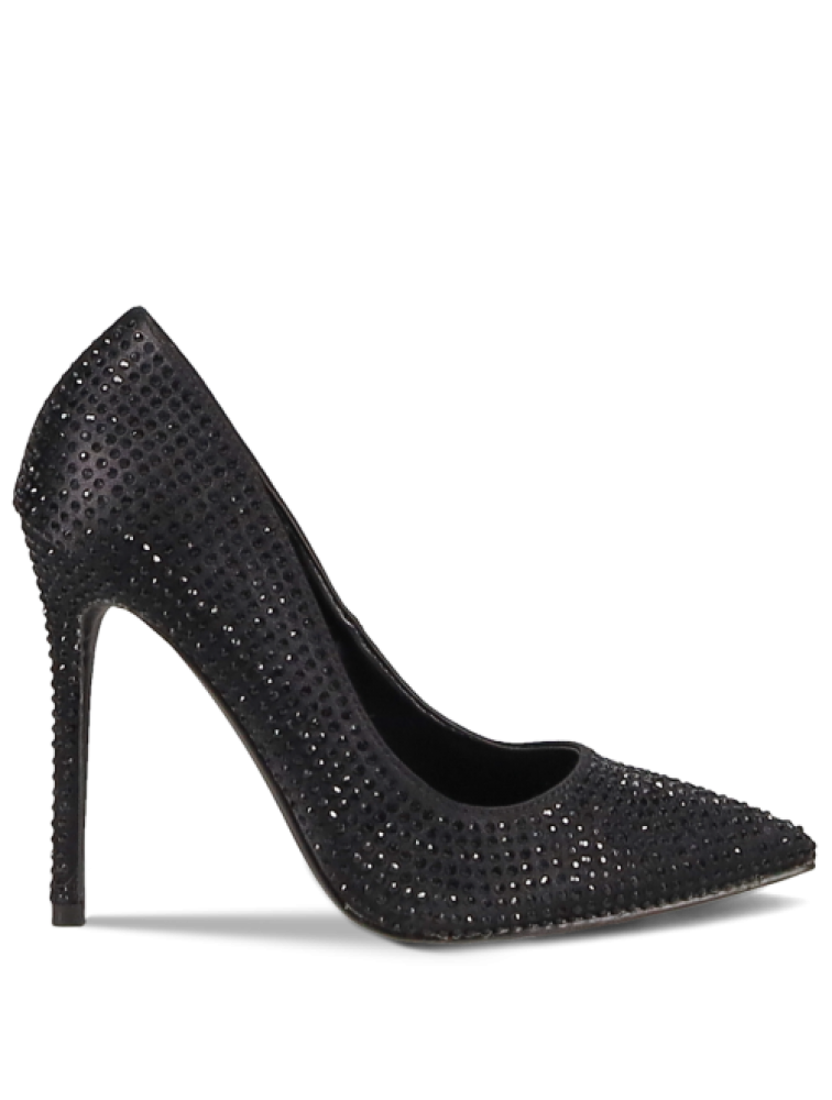 MIGATO Μαύρη γυναικεία γόβα με στρας