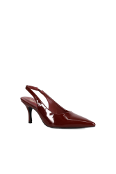 MIGATO Burgundy Patent Leather Slingback Pumps