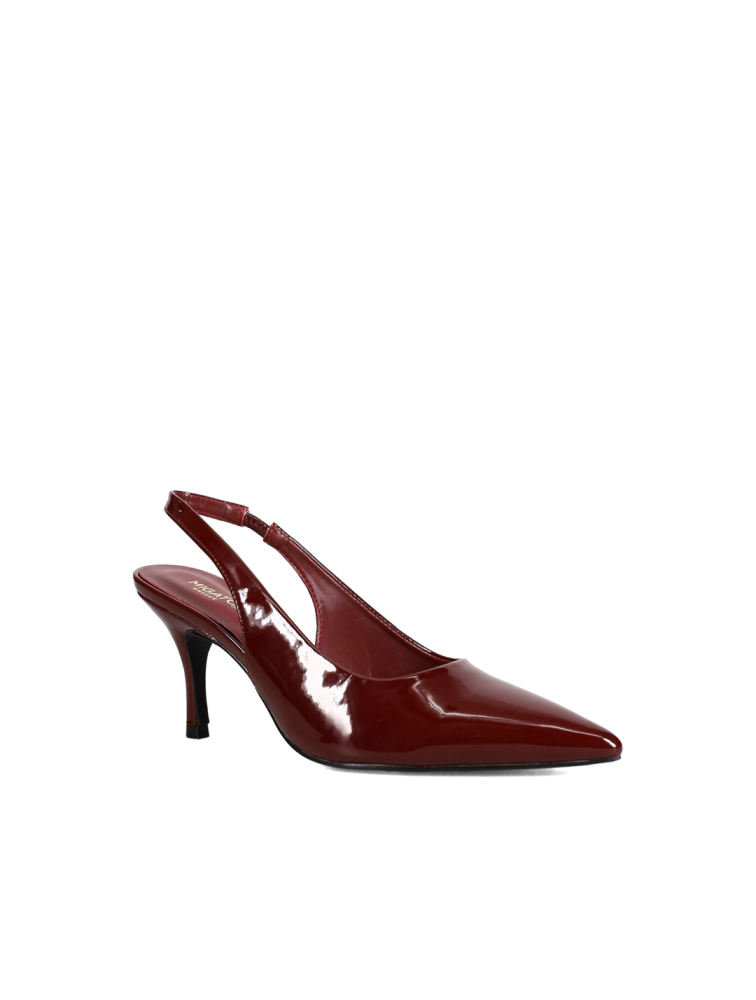 MIGATO Burgundy Patent Leather Slingback Pumps