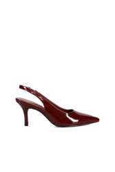 MIGATO Burgundy Patent Leather Slingback Pumps