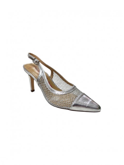 MIGATO (gai mattiolo) Silver Perforated Women's Heels With Glitter