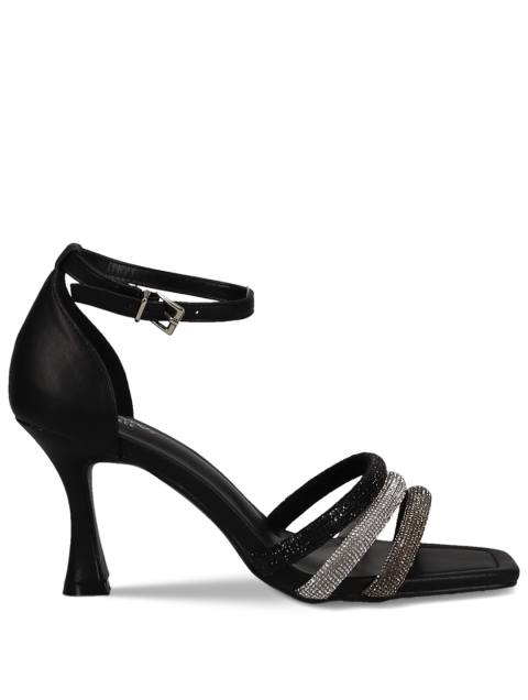 MIGATO Black women's sandal with rhinestones