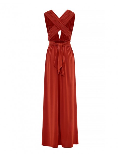 MIX AND MATCH Beatrice Polymorphic Dress Terracotta Τερρακότα Πολυμορφικό Μάξι Φόρεμα