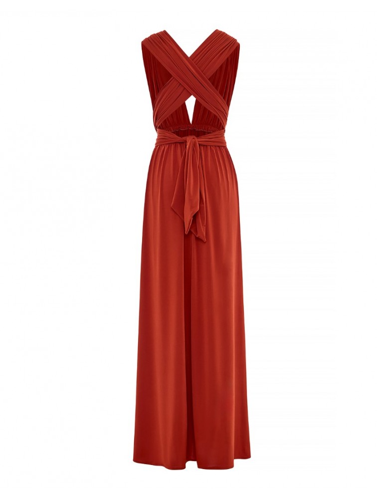 MIX AND MATCH Beatrice Polymorphic Dress Terracotta Τερρακότα Πολυμορφικό Μάξι Φόρεμα