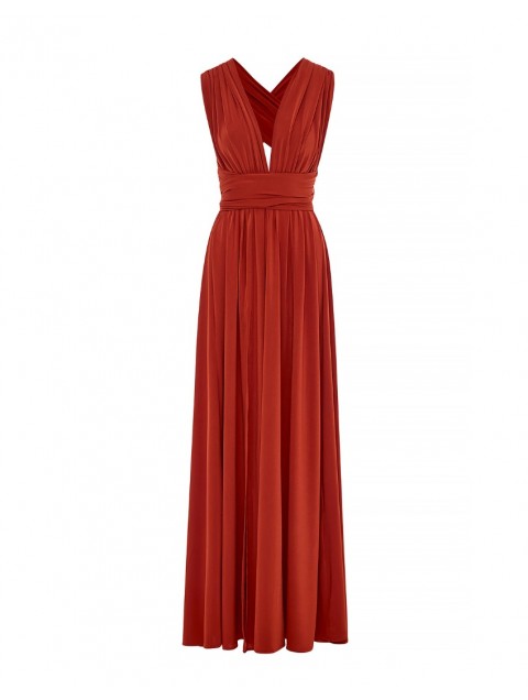 MIX AND MATCH Beatrice Polymorphic Dress Terracotta Τερρακότα Πολυμορφικό Μάξι Φόρεμα