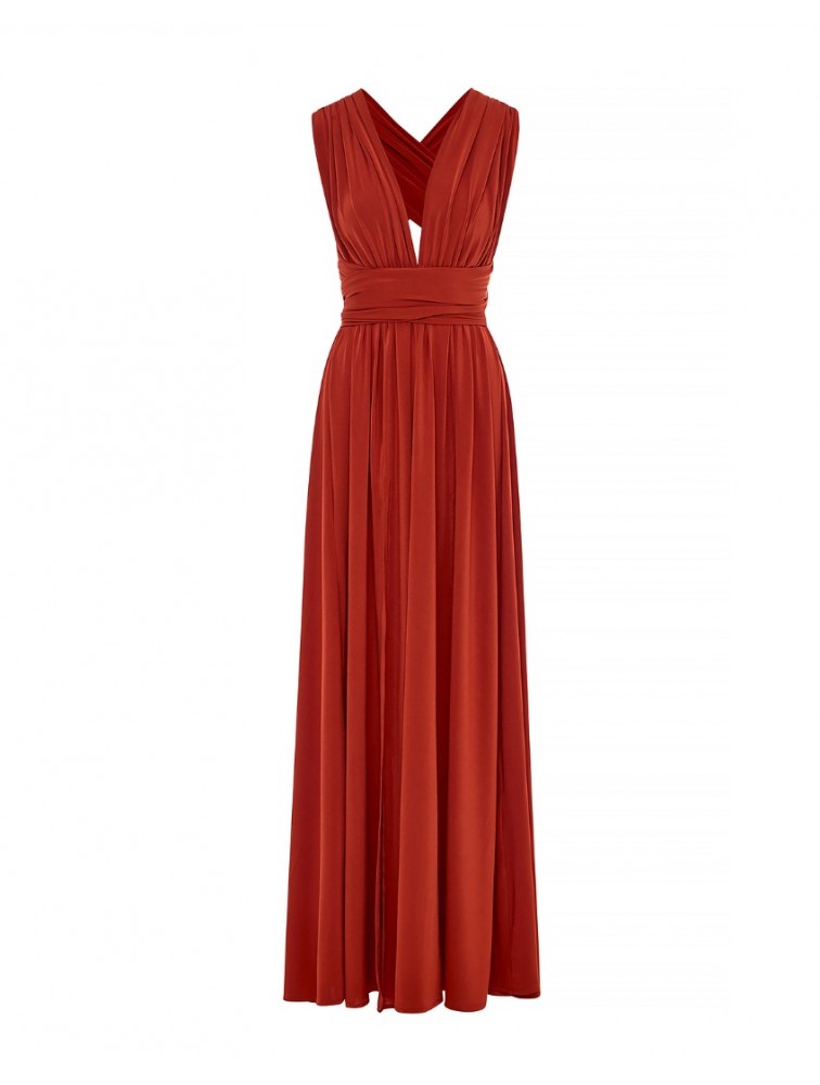 MIX AND MATCH Beatrice Polymorphic Dress Terracotta Τερρακότα Πολυμορφικό Μάξι Φόρεμα