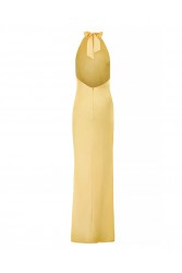 MIX AND MATCH Kyma Dress Butteryellow Κίτρινο Μάξι Σατέν Φόρεμα