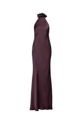 MIX AND MATCH Kyma Dress Purplish Brown Μωβ Μάξι Σατέν Φόρεμα