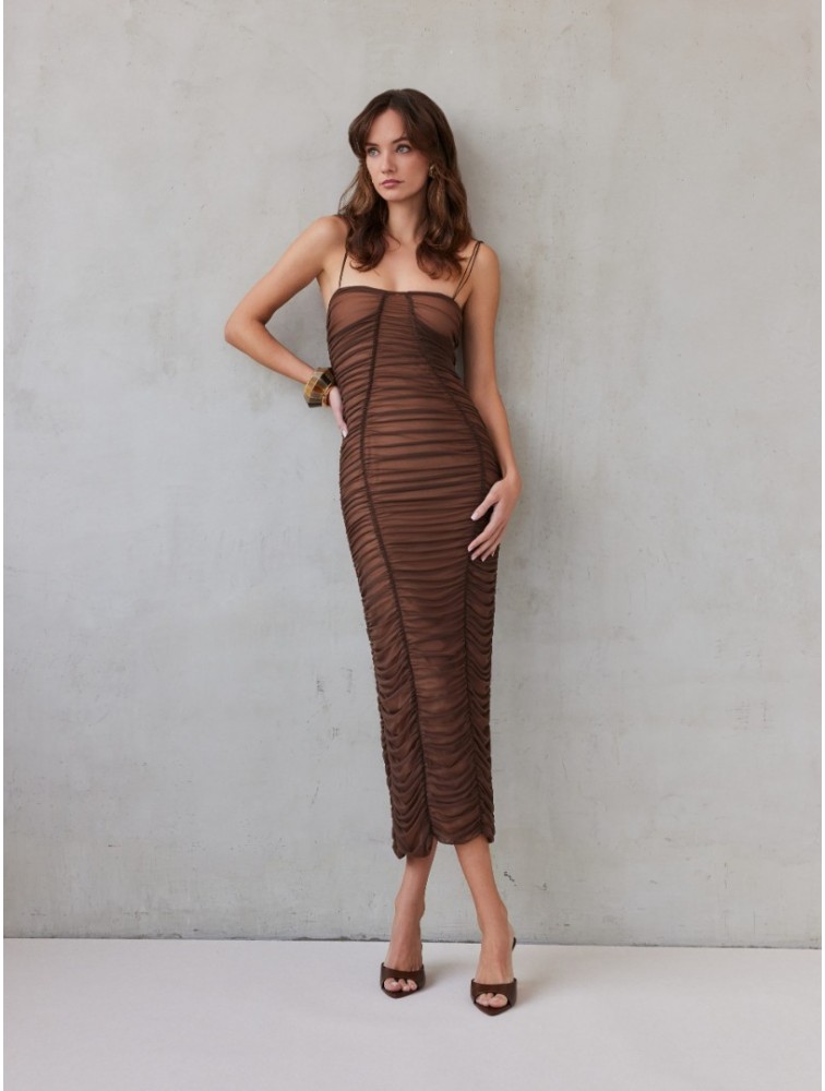 MIX AND MATCH Lillian Dress Brown Καφέ Φόρεμα
