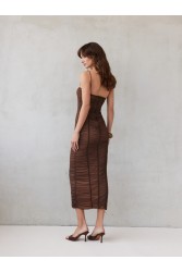 MIX AND MATCH Lillian Dress Brown Καφέ Φόρεμα