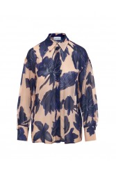 MIX AND MATCH Lydia Shirt Indigo Blossom Blue Floral Shirt