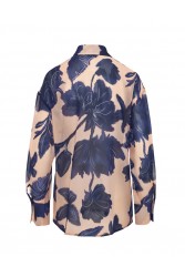 MIX AND MATCH Lydia Shirt Indigo Blossom Blue Floral Shirt