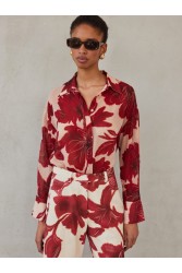 MIX AND MATCH Lydia Shirt Ruby Blossom Red Floral Shirt