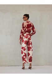 MIX AND MATCH Lydia Shirt Ruby Blossom Red Floral Shirt