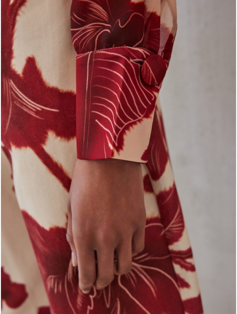 MIX AND MATCH Lydia Shirt Ruby Blossom Red Floral Shirt