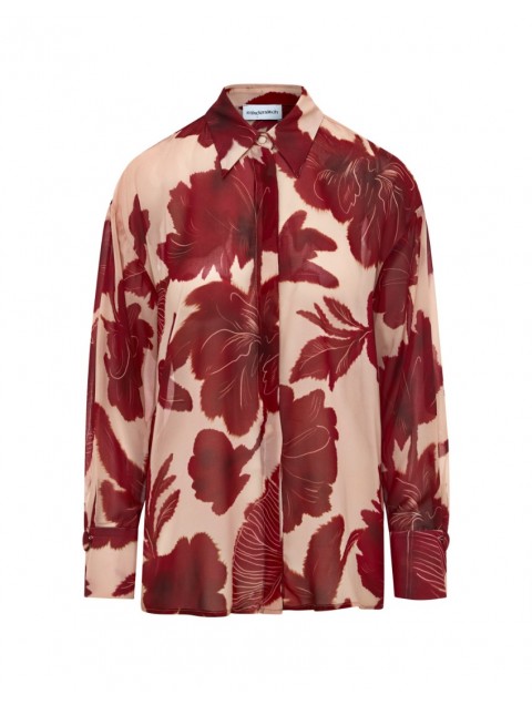 MIX AND MATCH Lydia Shirt Ruby Blossom Κόκκινο Φλοράλ Πουκάμισο