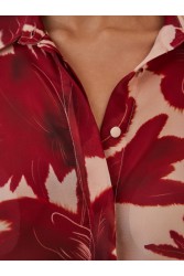MIX AND MATCH Lydia Shirt Ruby Blossom Red Floral Shirt