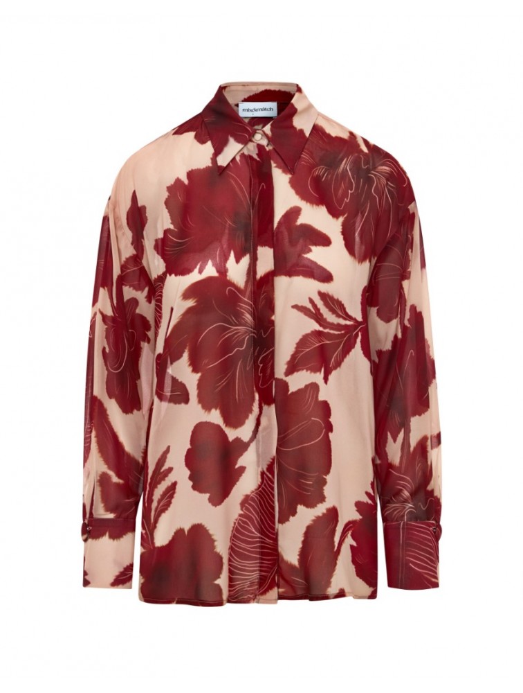 MIX AND MATCH Lydia Shirt Ruby Blossom Red Floral Shirt