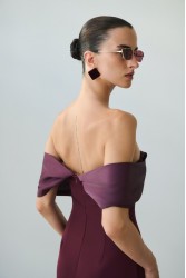 MIX AND MATCH Madeleine Dress Burgundy Μπορντώ Μίντι Φόρεμα