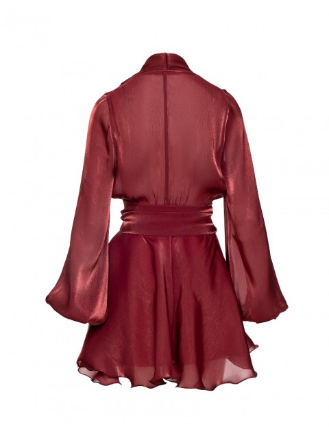 MIX AND MATCH Savina Bordeaux Dress Μπορντώ Φόρεμα