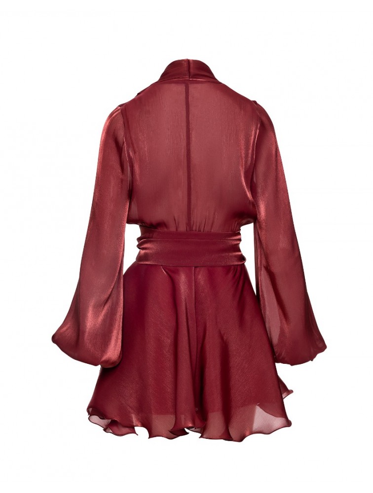 MIX AND MATCH Savina Bordeaux Dress Μπορντώ Φόρεμα