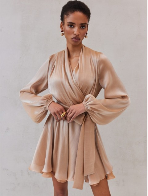 MIX AND MATCH Savina Champagne Μπεζ Φόρεμα