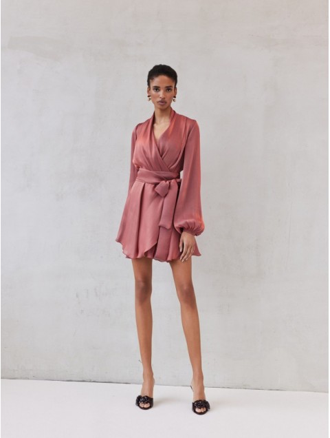 MIX AND MATCH Savina Dress Terracotta Τερακότα Μίνι Φόρεμα