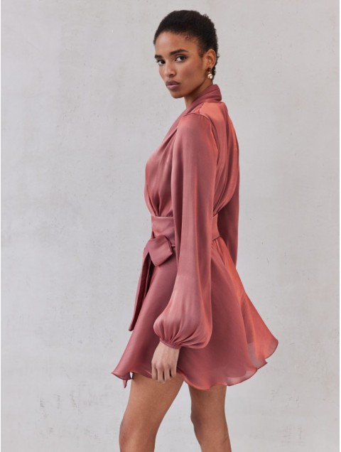 MIX AND MATCH Savina Dress Terracotta Τερακότα Μίνι Φόρεμα