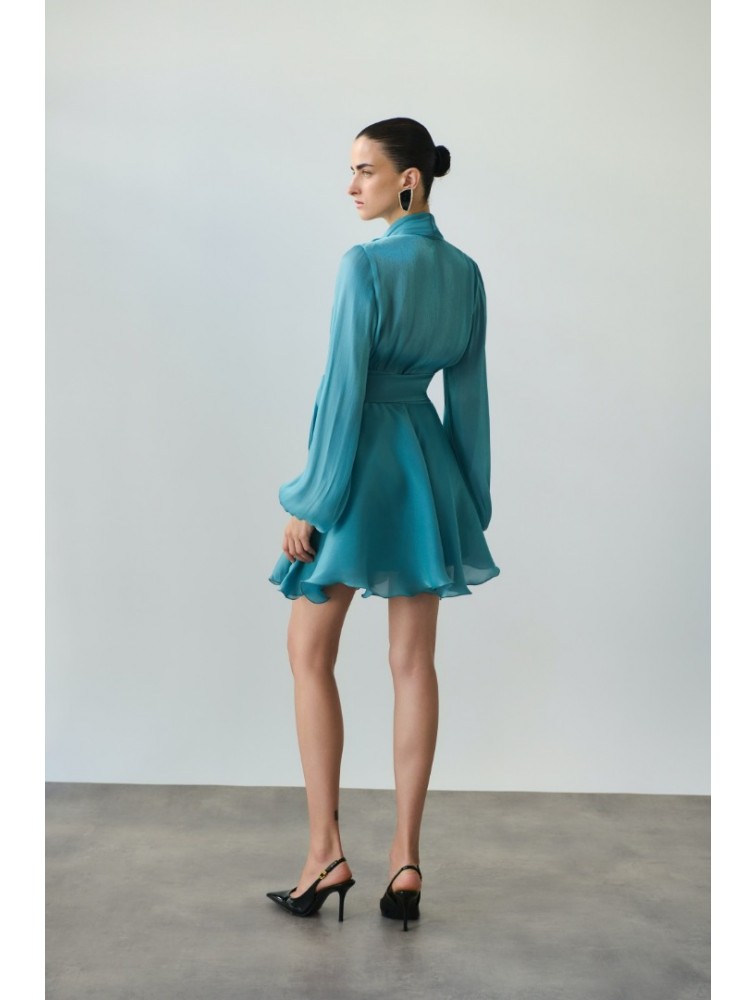 MIX AND MATCH Savina Turqoise Dress Τυρκουάζ Φόρεμα