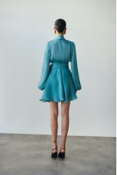 MIX AND MATCH Savina Turqoise Dress Τυρκουάζ Φόρεμα