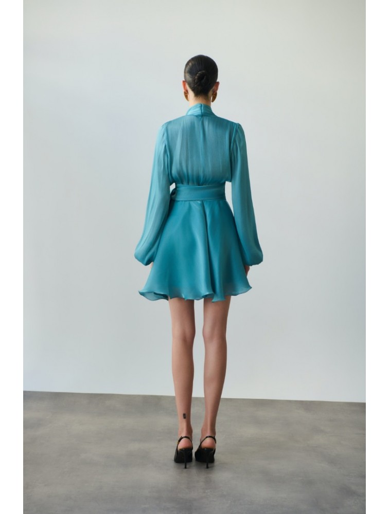 MIX AND MATCH Savina Turqoise Dress Τυρκουάζ Φόρεμα