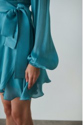 MIX AND MATCH Savina Turqoise Dress Τυρκουάζ Φόρεμα