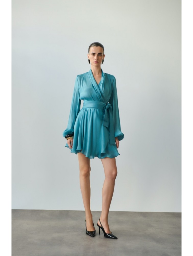 MIX AND MATCH Savina Turqoise Dress Τυρκουάζ Φόρεμα