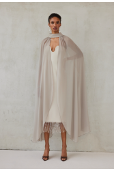 MIX AND MATCH Turtleneck Cape Greige