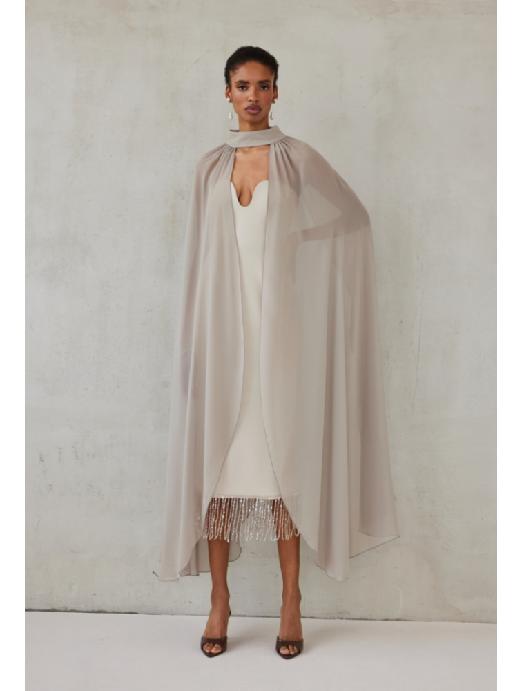 MIX AND MATCH Turtleneck Cape Greige